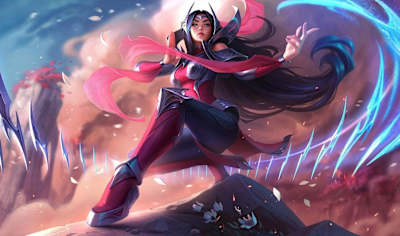 Artwork of Irelia from League of Legends.