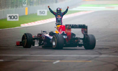 Vettel celebrated in style at the Indian GP