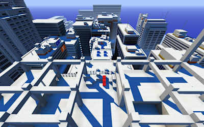 Construction du jeu de parkour Mirror's Edge refait dans Minecraft !