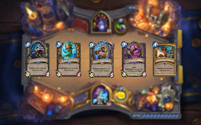Kobolds and Catacombs new cards on a Hearthstone board