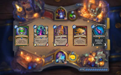 Kobolds and Catacombs new cards on a Hearthstone board
