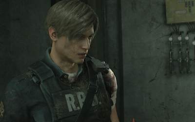 Screenshot of Leon in Resident Evil 2.