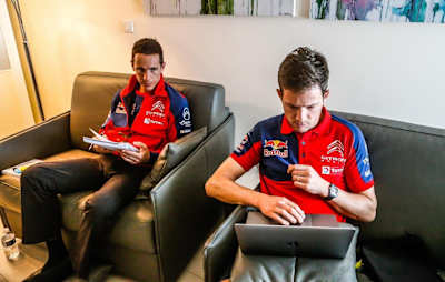 Sébastien Ogier et son copilote Daniel Ingrassia prépare le Rallye WRC du Tour de Corse 2019.