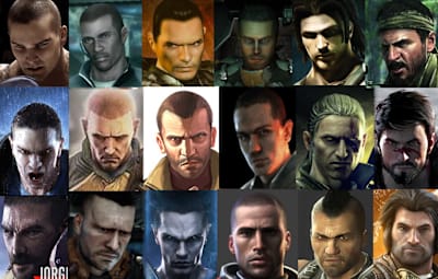 Homens demais, expressões variadas de menos