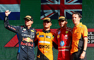 Het podium van de Dutch Grand Prix 2024