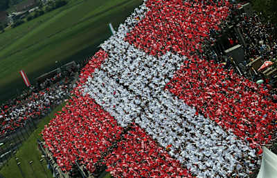 Le public du Grand Prix d'Autriche de Formule 1 2014 sur le circuit de F1 du Red Bull Ring.