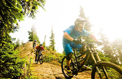 Group of riders in Whistler Mountain Bike Park
