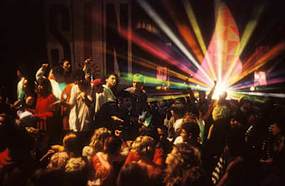 Ravers on the dancefloor at The Trip at Astoria, London, in 1988.
