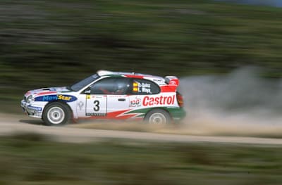 Carlos Sainz drives a Toyota Corolla WRC