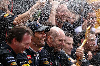 Red Bull Racing celebration in Monaco