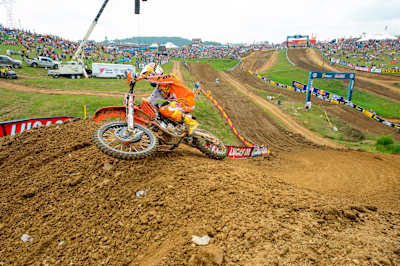 Ken Roczen rides during the AMA Pro Motocross Championship 2013 at High Point in Mount Morris, USA on June 8th, 2013