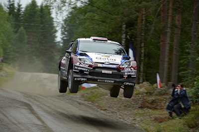 Thierry Neuville of M-Sport in his Ford Fiesta RS WRC at the 2013 Rally Finland.