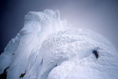 A snow mushroom on Cerro Torre’s west ridge, Patagonia