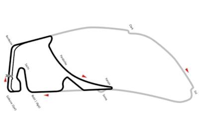 Kart over gamle og nye Hockenheim