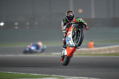 Stefan Bradl shows off his Aprilia