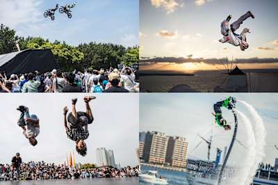 左上から時計回りにFMX、PARKOUR、JET DECK、STREET SESSION STAGE