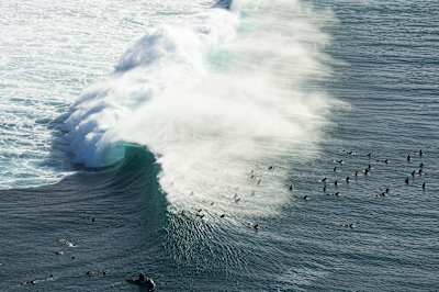 Pipeline surf aerial image