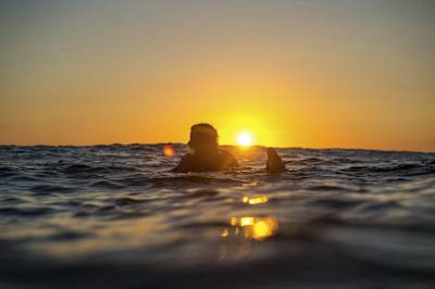 Julian Wilson enjoys the evening glass-off Wilson is one of the most innovating pros to visit Trestles.