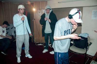 MC Task, Loefah and Youngsta at Rinse FM Studios, 2005