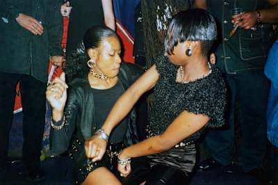 Two girls dancing at Voodoo Magic, The Empire, London, 1995 