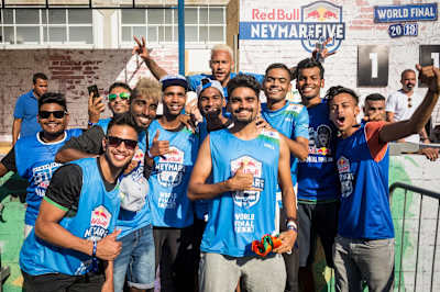 Neymar Jr captures a shot with Team India at Red Bull Neymar Jr's Five.