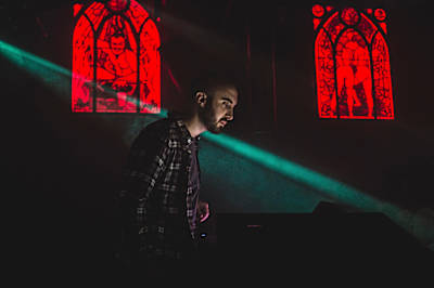 A photo of Clams Casino performing live in Amsterdam in 2016.