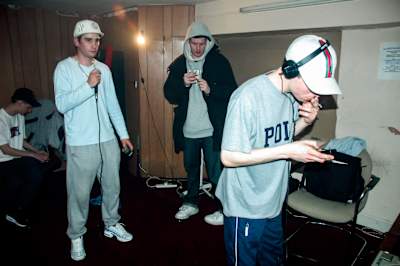 Rinse FM with l-r: MC Task, Loefah and Youngsta. May, 2005 by Georgina Cook