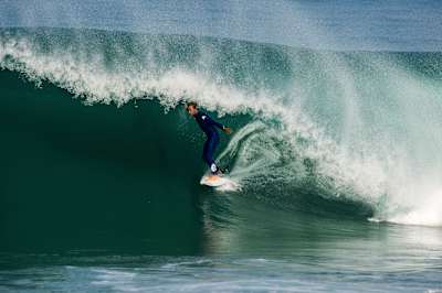 Josh Kerr surfs in Soorts Hossegor, France on October 3rd, 2014