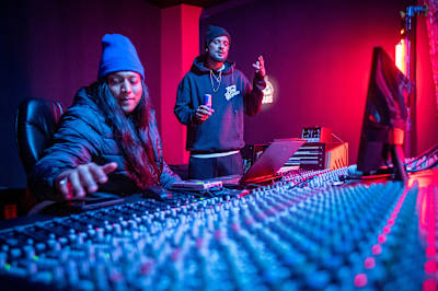 Ikka and Karan Kanchan in the Red Bull 64 Bars studio