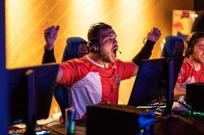 Event Participant celebrates during Red Bull Campus Clutch World Finals in Sao Paulo, Brazil. 