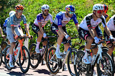 Jordi Meeus in the peloton on Stage 8 of La Vuelta