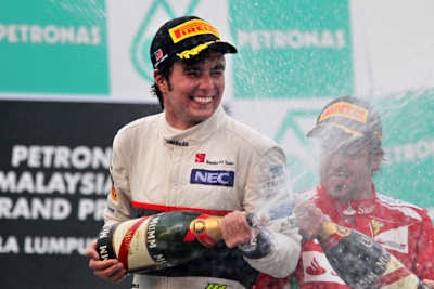 Perez na podium w Malezji