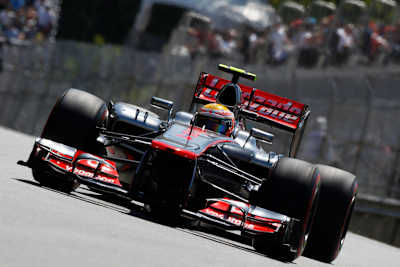 Lewis Hamilton en el Circuito Gilles Villeneuve de Montreal, Canadá.