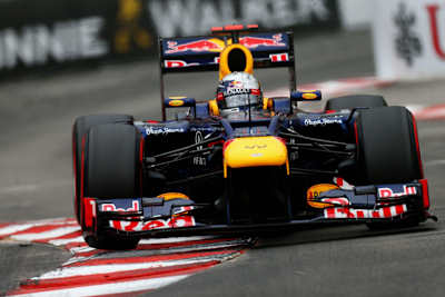 Sebastian Vettel driving in Monaco