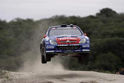 Sébastien Loeb races WRC in Argentina.