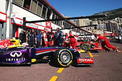 GP Monaco le monoposto Red Bull e Ferrari