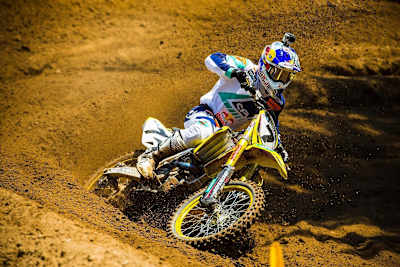 James Stewart competes in the 2013 AMA Southwick motocross national in Massachusetts