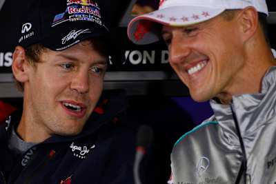 Sebastian Vettel und Michael Schumacher beim Großen Preis von Deutschland