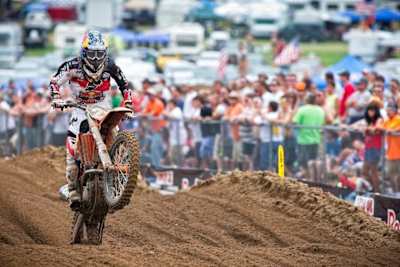 Red Bull Motocross rider Marvin Musquin keeping the front end high