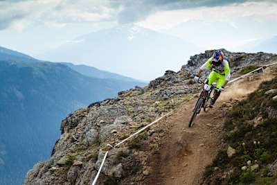 Curtis Keene competes at the Enduro World Series in Wicklow, Republic of Ireland, on 15 May, 2016.
