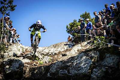 Curtis Keene competes at the Enduro World Series in Wicklow, Republic of Ireland, on 15 May, 2016.