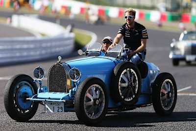 Sebastian Vettel woke up in an old Bugatti