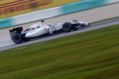 Felipe Massa vauhdissa Malesian GP:ssä 2014.