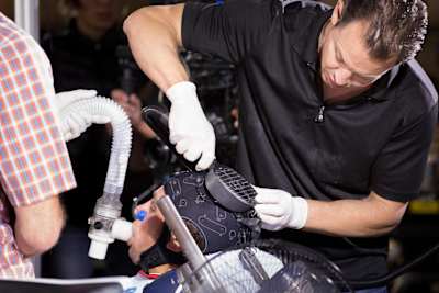 Jesse Thomas undergoes a variety of physiological tests