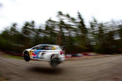 Sébastien Ogier of Volkswagen at the 2013 Rally Finland.