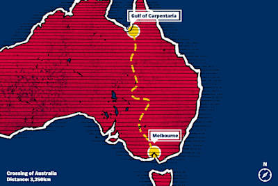 La ruta de Burke y Wills a través de Australia