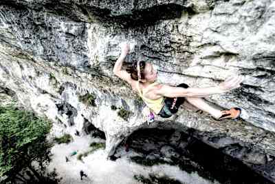 Ja-In Kim climbs in Arco, Italy, on May 22, 2014.