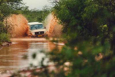 Driving through the Okonjima Wildcat Reservoir