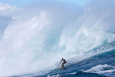 Whitewater explodes as Chuck skis to the channel
