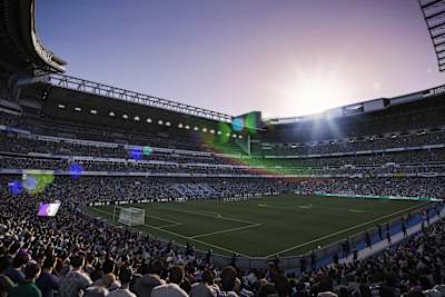 FIFA 16 : Une image d'un stade dans le jeu de football.